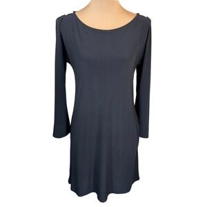 NWT Nik and Nash Black Mini Dress Small Long Sleeve Rhinestone Shoulder Cocktail